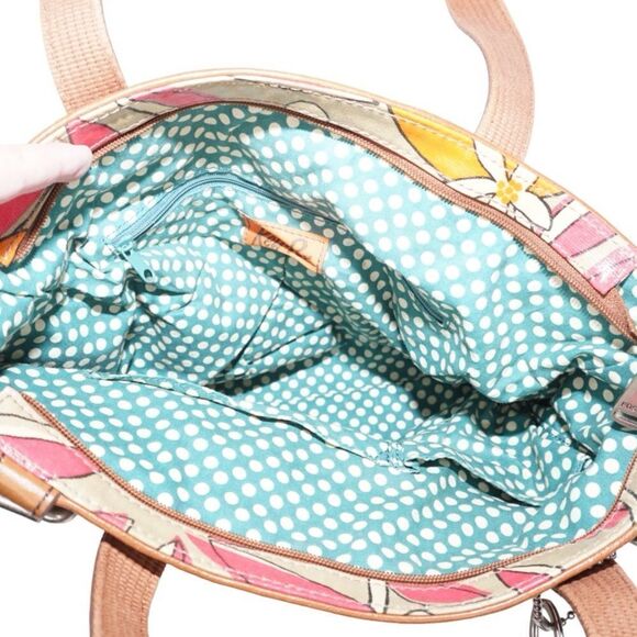 Fossil KeyPer Floral Coated Canvas Shoulder Bag with Keychains - Picture 11 of 12